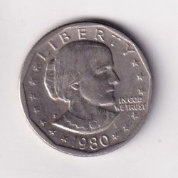 United States 1 Dollar 1980 "Susan B. Anthony Dollar" Rare Coin #J-38
