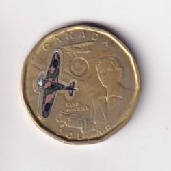 Canada 1 Dollar 2023- Elizabeth II ; Elsie MacGill ; Colourized Commemorative issue Rare Coin #J-41