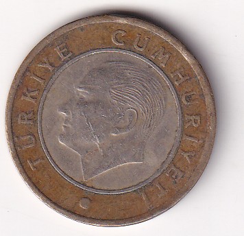 Turkey 1 Lira (heavy type) 2018 Rare Bimetallic Coin#J-33