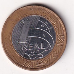 Brazil 1 Real 2019 Rare Bimetallic Coin#J-35