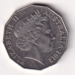 Alternative view of Australia 50 Cents - Elizabeth II 2012 Rare Coin#J-47