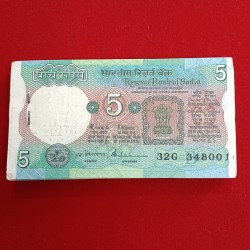 Five Rs Rare Tractor Full Serial Bundle Governor S.Venketraman Unc Condition Reserve Bank of India 348001