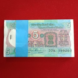 Five Rs Rare Tractor Full Serial Bundle Governor S.Venketraman Unc Condition Reserve Bank of India 199201
