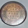 ONE QUARTER ANNA EDWARD VII 1908 CALCUTTA BU CONDITION AMAZING GOLDEN LUSTER