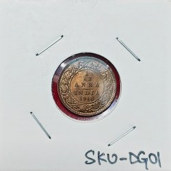 1/12 ANNA 1918 CALCUTTA MINT GEORGE V KING EMPEROR COIN SKU DG01