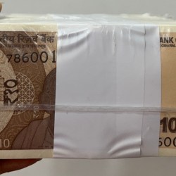 786001 ( Full Fancy Number pack rim + 786786 ) 10 Rupees 2024 RBI Governor Sanjay Malhotra Sealed 1000 note pack RIM