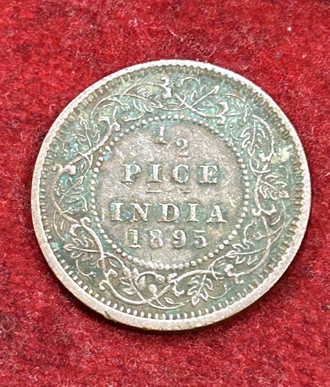 1895 British- India 1/2 Pice (Victoria) Calcutta Mint Rare Coin#C-180