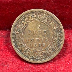 Alternative view of 1895 British- India 1/2 Pice (Victoria) Calcutta Mint Rare Coin#C-182