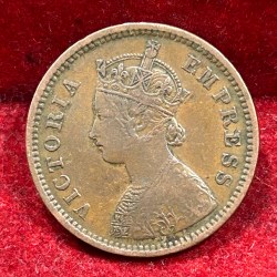 Alternative view of 1895 British- India 1/2 Pice (Victoria) Calcutta Mint Rare Coin#C-183
