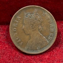 1893 British- India 1/2 Pice (Victoria) Calcutta Mint Rare Coin#C-184