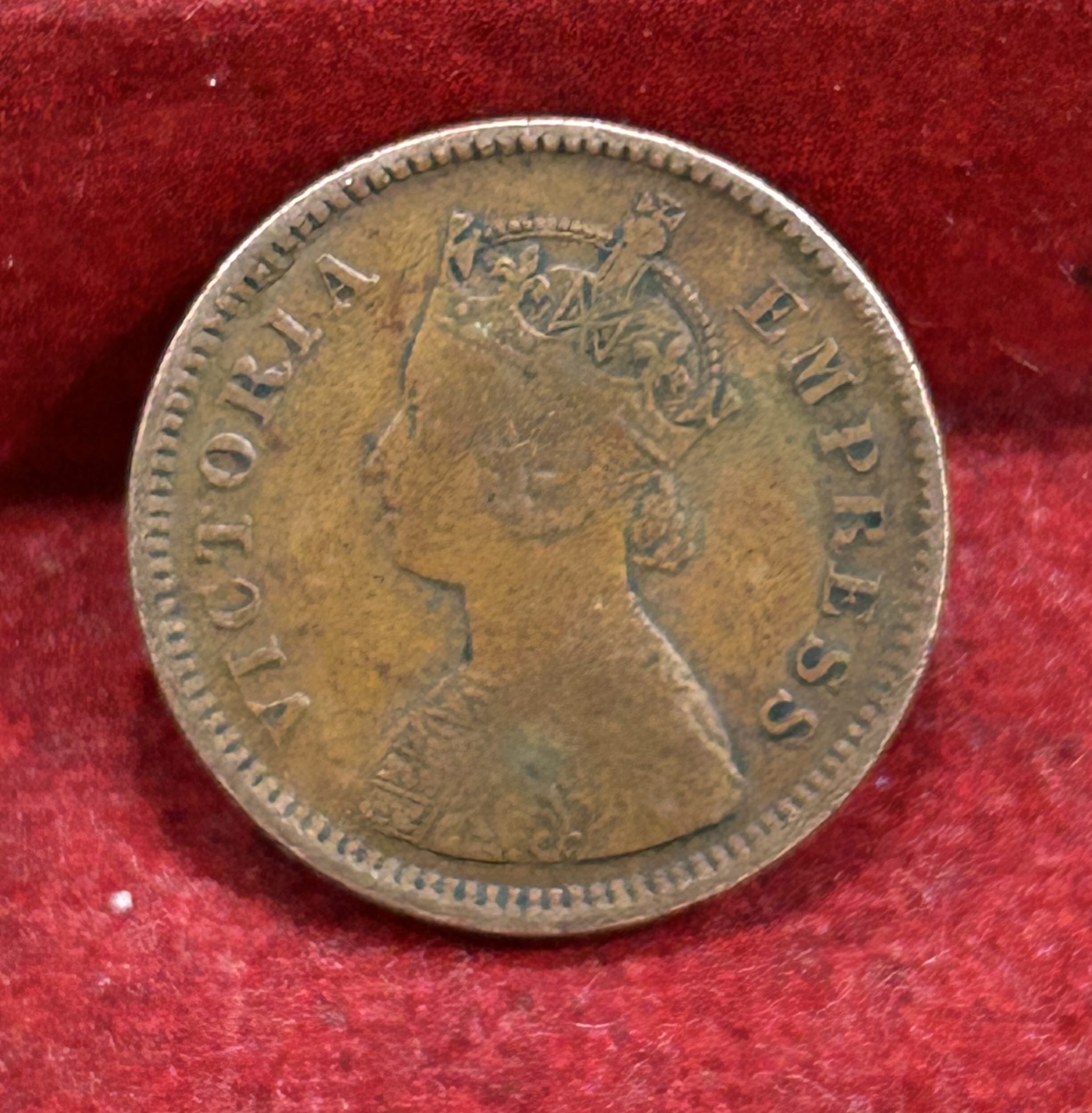 1887 British- India 1/2 Pice (Victoria) Calcutta Mint Rare Coin#C-186