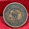 1862 British- India 1/2 Pice (Victoria) Calcutta Mint Rare Coin#C-187 - Image 2