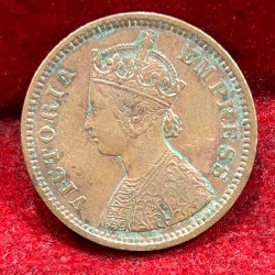 1887 British- India 1/2 Pice (Victoria) Calcutta Mint Rare Coin#C-188