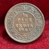 1901 British- India 1/2 Pice (Victoria) Calcutta Mint Rare Coin#C-196 - Image 2