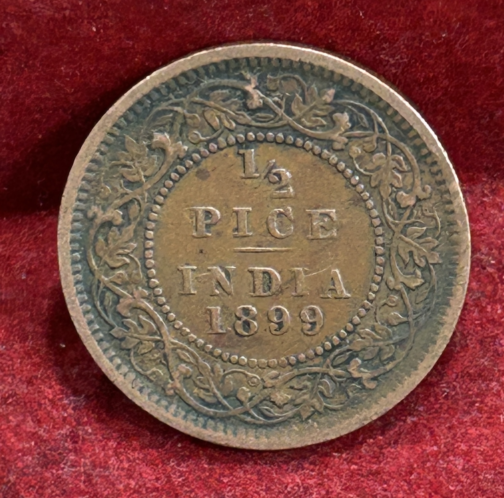 1899 British- India 1/2 Pice (Victoria) Calcutta Mint Rare Coin#C-197