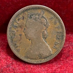 1895 British- India 1/2 Pice (Victoria) Calcutta Mint Rare Coin#C-202