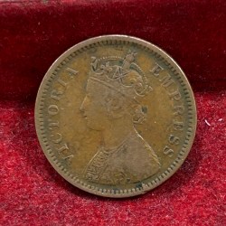1890 British- India 1/2 Pice (Victoria) Calcutta Mint Rare Coin#C-206
