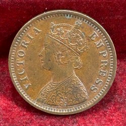 1893 British- India 1/2 Pice (Victoria) Calcutta Mint Rare Coin#C-207