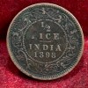 1898 British- India 1/2 Pice (Victoria) Calcutta Mint Rare Coin#C-208 - Image 2