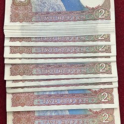 Alternative view of 2 RUPEES SATELLITE MIX GOVERNOR UNC (100 NOTE)#B-3