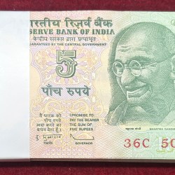 5 RUPEES (GANDHI) GOVERNOR D.SUBBA RAO RARE (99 NOTE) SERIAL PACKET (786 NUMBER NOTE MISSING PACKET)