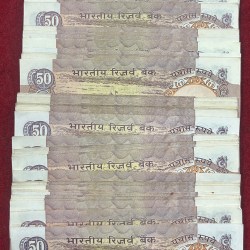 Alternative view of 50 Rupees (Old Issue) Mix Governor Rare (100 Note) Packet #2