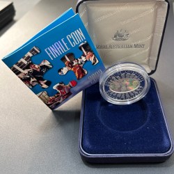 Alternative view of Australia 5 Dollars 2003 - Elizabeth II- Hologram "Finale" - Australia's Volunteers {Silver (.999) Weight-36.31} Coin Royal Australian Mint Issue with wooden box and certificate