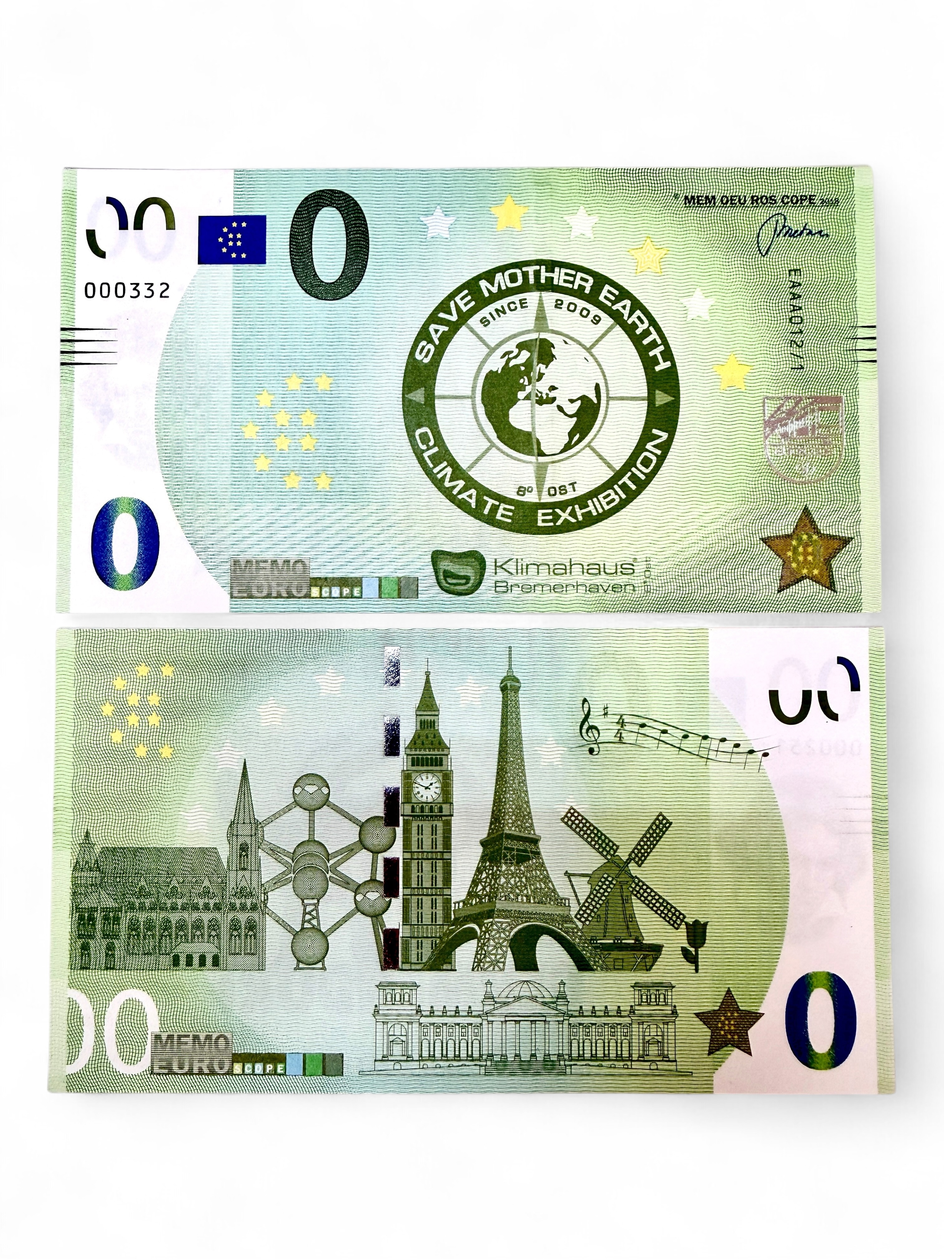 Europe 0 Euro Save Mother Earth Climate change Issue Limited and Collectibles Gem UNC Unique and Rare