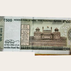 Alternative view of Rs 500 India Banknote Massive Extra Paper Error Unique and Rare