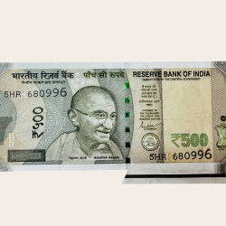 Rs 500 India Banknote Massive Extra Paper Butterfly Error Unique and Rare
