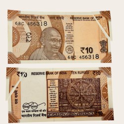 Rs 10 India Banknote Massive Side Crease Error Unique and Rare