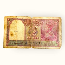 Rs 2 British India Banknote King George VI Reserve Bank Of India Issue Collectible Quality Unique and Rare Issue