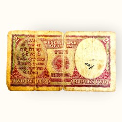 Alternative view of Rs 2 British India Banknote King George VI Reserve Bank Of India Issue Collectible Quality Unique and Rare Issue