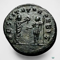 Alternative view of Ancient Roman Follis Nummus Bronze Issue Roman Empire 4th Century Emperor Diocletian Ultra Unique and Rare Tetrarchy Period