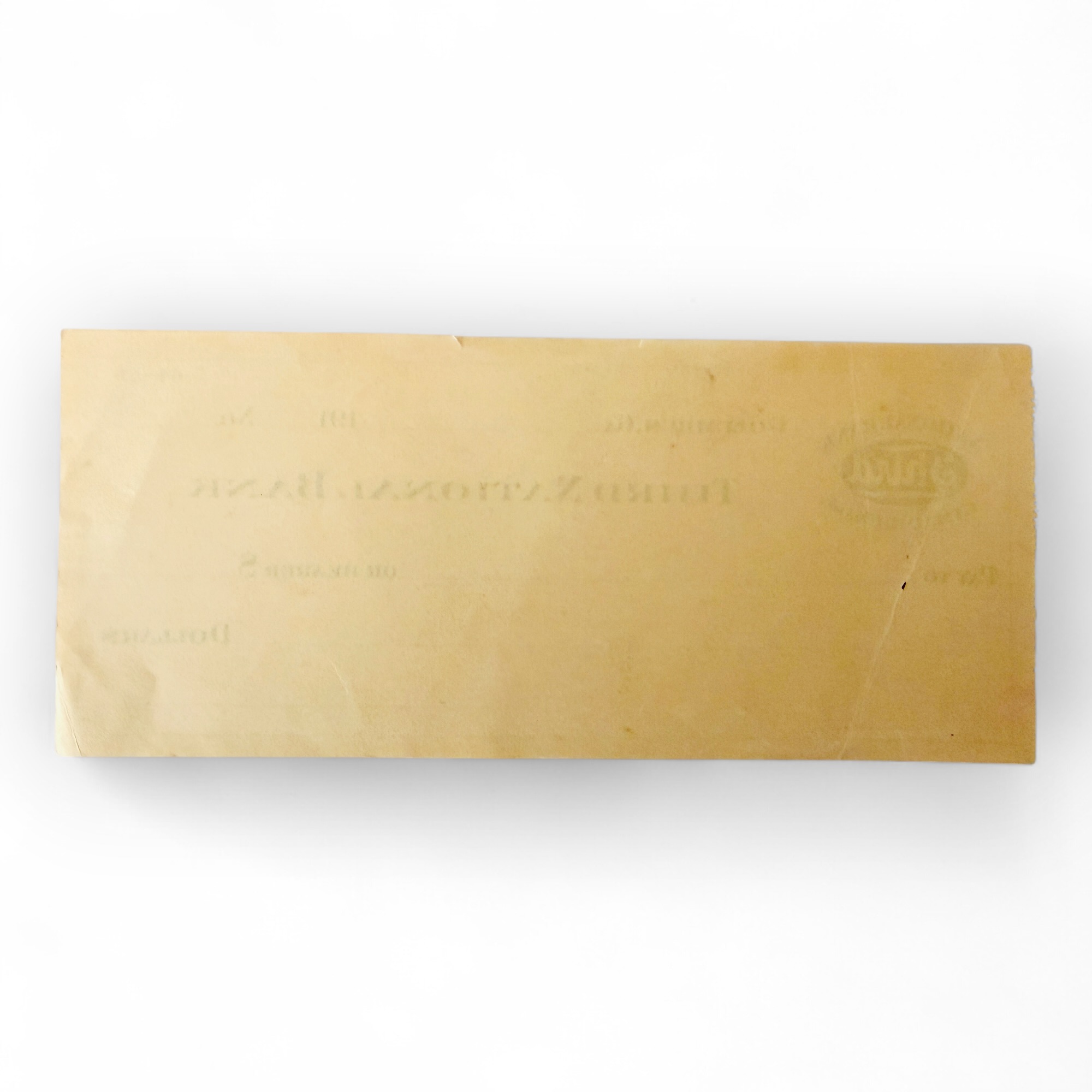 The Third National Bank Dollar Bill Year 1900s Unique and rare