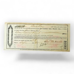 Farmers Bank Marion Ohio Dollar 100 Bill Year 1882 Unique and rare