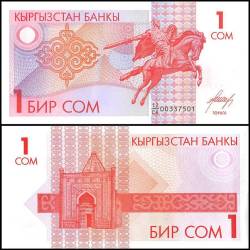 Kyrgyzstan 1 Som World Banknote 1993 ND P4 UNC Unique and Rare