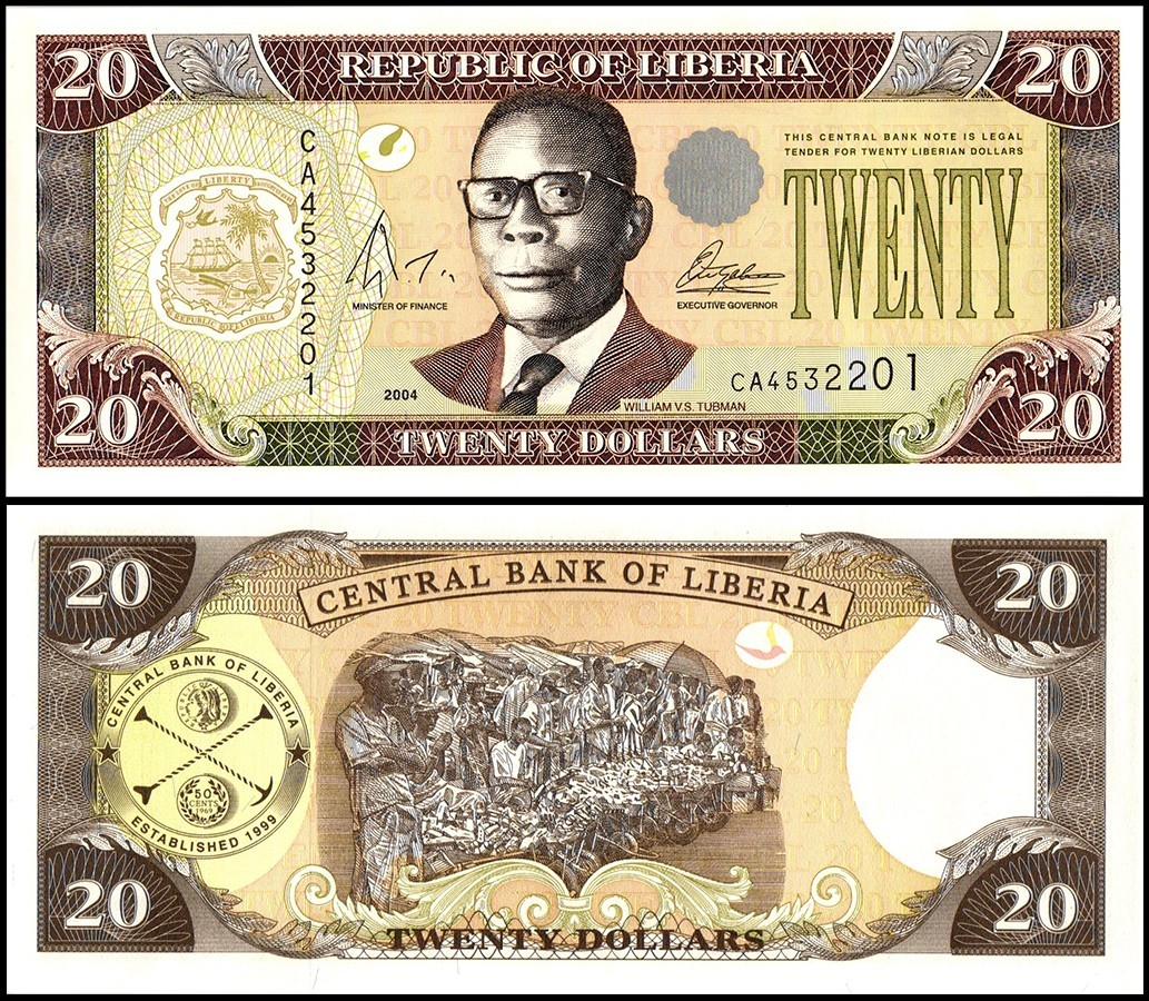 Liberia 20 Dollars World Banknote 2003 P28b UNC Unique and Rare