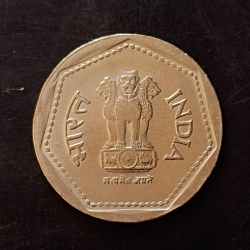 Alternative view of Republic India Denominaton 1 ₹ Metal copper nickel Hyderabad mint Excellent condition Same and similar piece available