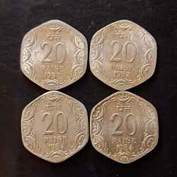 Alternative view of Republic India Denominaton 20 paise UNC condition Metal aluminium Same and similar piece available