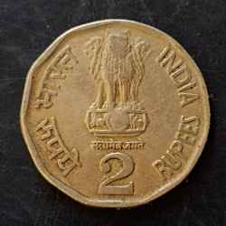 Alternative view of Republic India Denominaton 2 ₹ Hyderabad mint Metal copper nickel Same and similar piece available