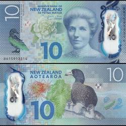 New Zealand 10 Dollars Banknote 2015 P192 UNC Polymer Unique and Rare