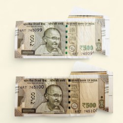 Rs 500 India Banknote Extra Butterfly Error In Sequence Unique and Rare