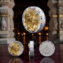 Temple Coin Collection Shri Krishna and Mata Yashodha 60 Grams Silver Ultra Unique and Rare Micro Finish Coin