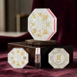 Temple Coin Collection The Ashtamangal 60 Grams Silver Ultra Unique and Rare Micro Finish Coin