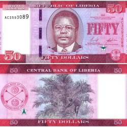 Liberia 50 Dollars World Banknote 2022 P41 UNC Unique and Rare