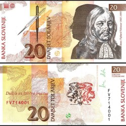 Slovenia 20 Tolarjev Banknote 1992 P12a UNC Unique and rare