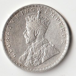 Alternative view of Rare 1915 One Rupee of George V King Emperor Calcutta Mint Silver 11.66 Gram British India Coin Same as per shown given