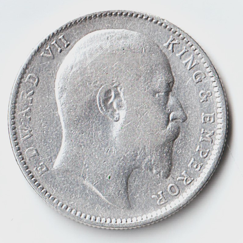Rare 1904 One Rupee of Edward Vii King Emperor Silver 11.66 Gram British India Coin Same as per shown given - Image 2