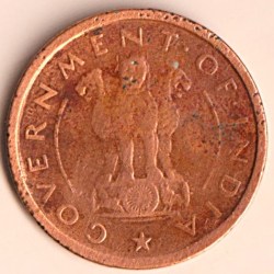 Alternative view of One Pice 1951 Bombay Mint Copper Coin of Republic India Coinage 2.78gm Weight